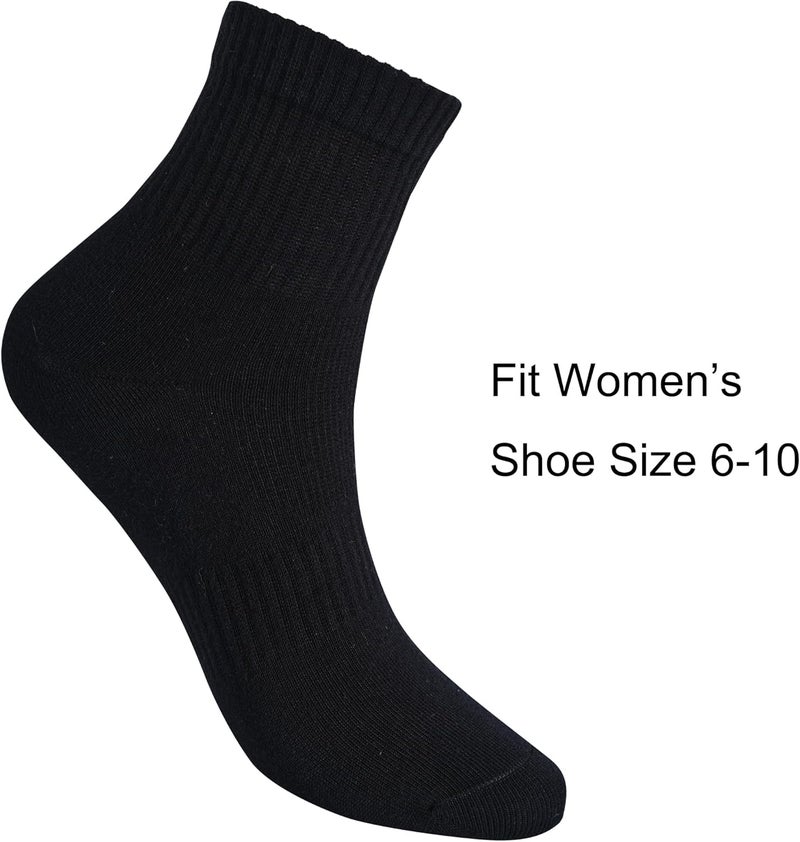WindCrosser Womens Anti Odor Blister Proof Seamless Cotton Moisture Wicking Sports Quarter Crew/Ankle Dress Socks,Size 6-10 - Image 5
